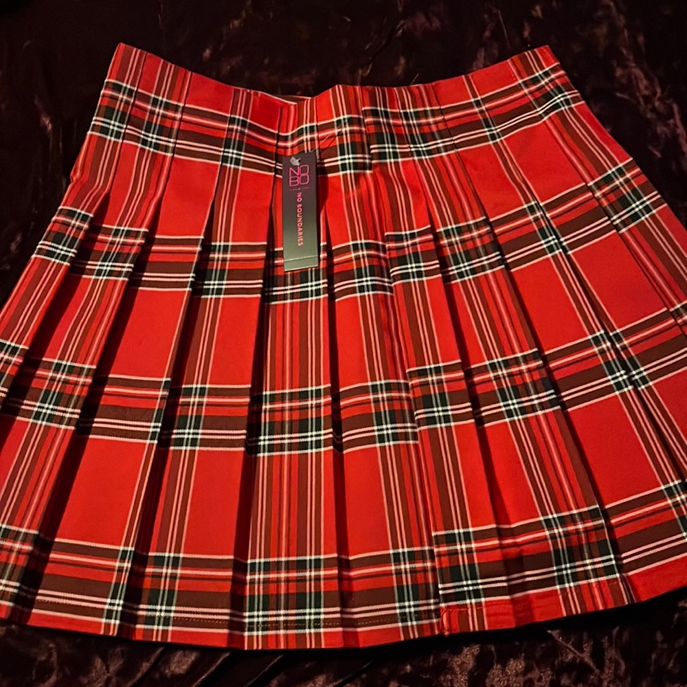New Red Plaid Skirt